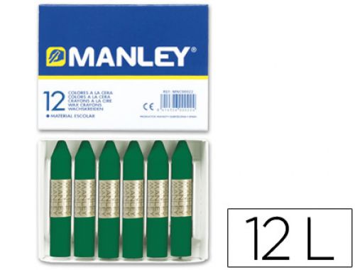 Lapis de cera manley 12 unidades verde-esmeralda , Manley , 22261 , 8414326046796